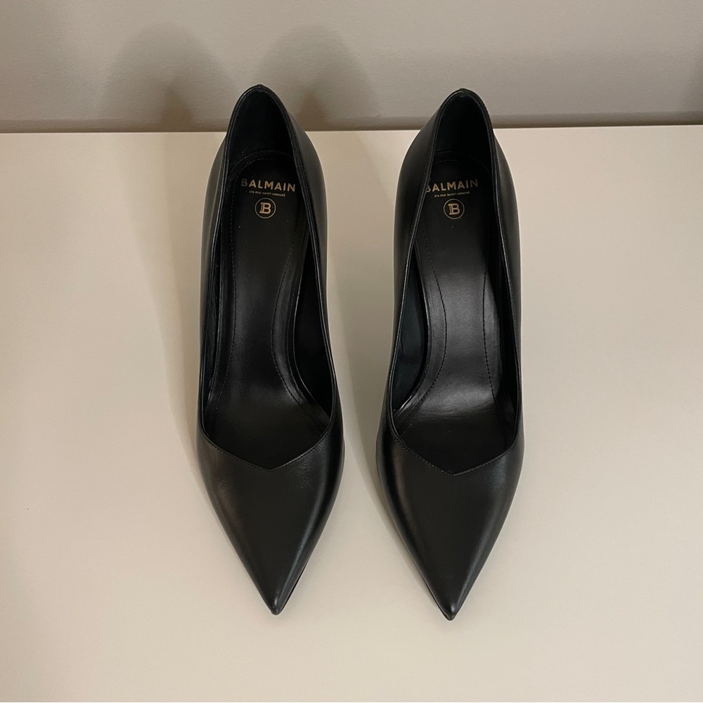 BALMAIN Ruby Pointed Toe Stiletto Pumps in Black - Picture 5 of 9